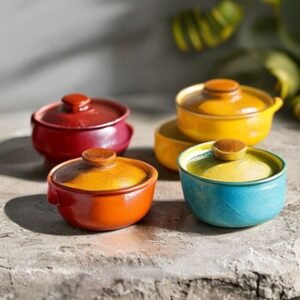 mini enameled cocotte set of 4